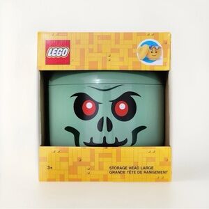 Lego LARGE Green Skeleton Zombie Storage Head Container Halloween Decor NEW!